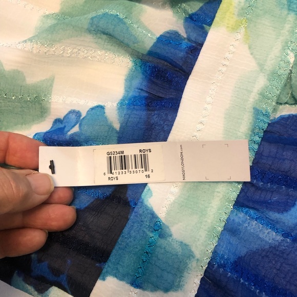 Maggie London Maxi Sundress Criss Cross High Neck Tiered Flounced Skirt - Picture 8 of 10